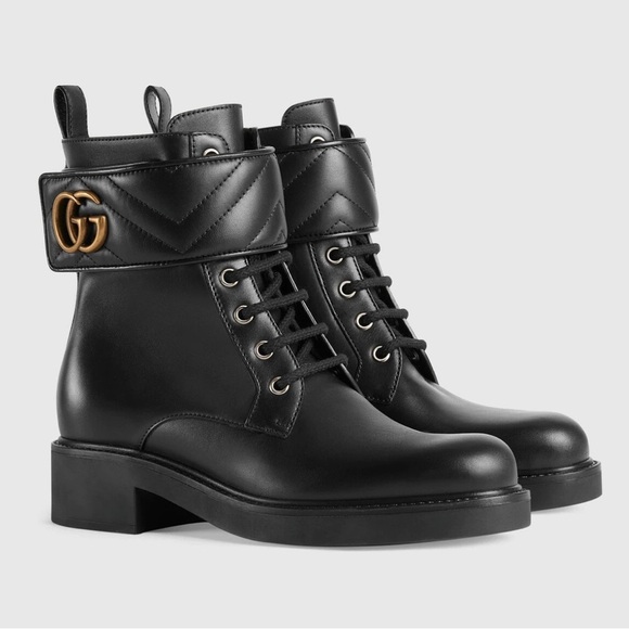 Gucci Women's Combat Boot with Double G Size 8.5 - Picture 9 of 13